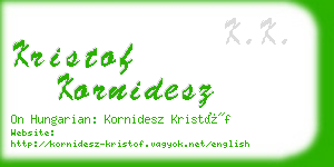 kristof kornidesz business card